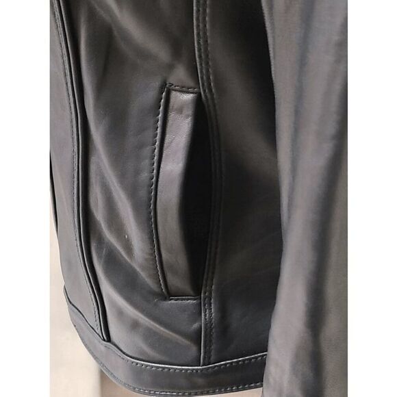 MICHAEL KORS Black Genuine Leather Moto Biker Jacket Zip Up SIZE S MSRP $595 - Picture 11 of 14